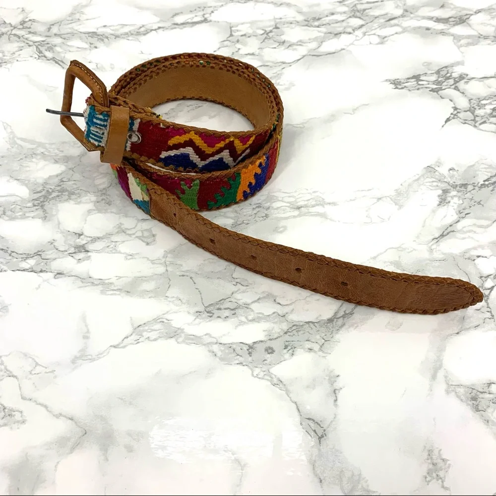 Cornucopia Brand Retro Leather Southwestern Belt